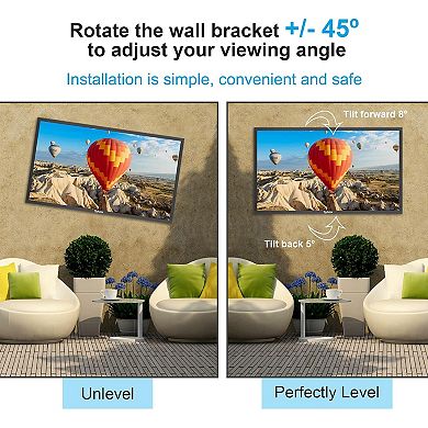 Full Motion Outdoor Tv Wall Mount Fits For Tv 40- 75 Inch