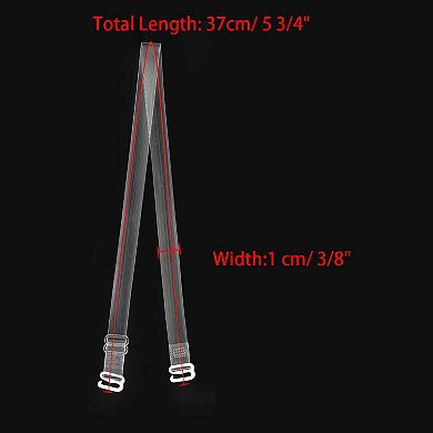 Women's Non-slip Clear Bra Strap Replacement Invisible Shoulder Straps 1 Pair Width 3/8"
