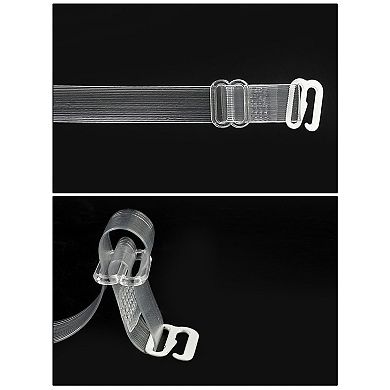 Women's Non-slip Clear Bra Strap Replacement Invisible Shoulder Straps 1 Pair Width 3/8"