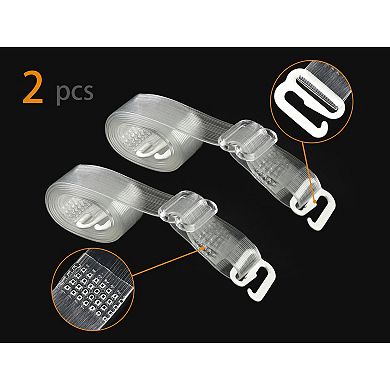 Women's Non-slip Clear Bra Strap Replacement Invisible Shoulder Straps 1 Pair Width 3/8"