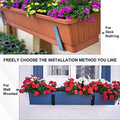 Adjustable Window Planter Box Brackets Universal Window Box Holder, 8pcs