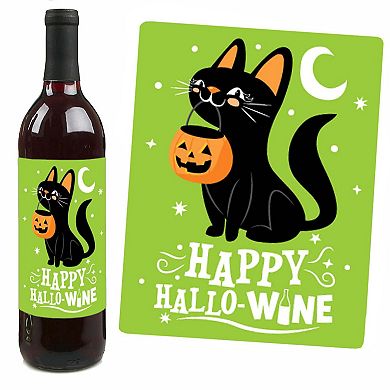 Big Dot Of Happiness Jack-o'-lantern Halloween Party Decor Wine Bottle Label Stickers 4 Ct
