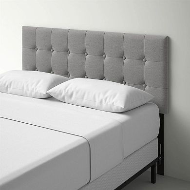 Twin Size Contemporary Button-tufted Headboard In Grey Upholstered Fabric