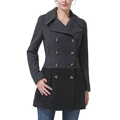 Women's Bgsd Riley Color Block Wool Blend Pea Coat