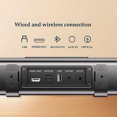 Bluetooth Soundbar For Tv 2.0 Channel Eq Control Hdmi Arc Usb Optical Aux Dc12v