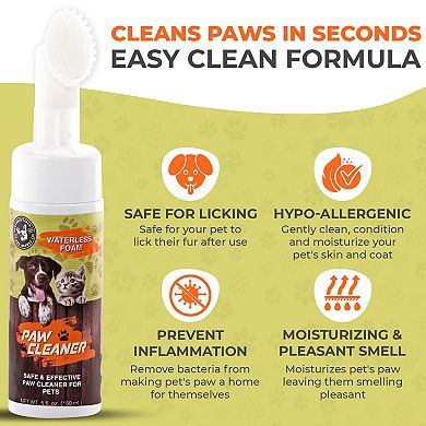 Precious Tails 150ml Waterless Foam Paw Cleaner Brush