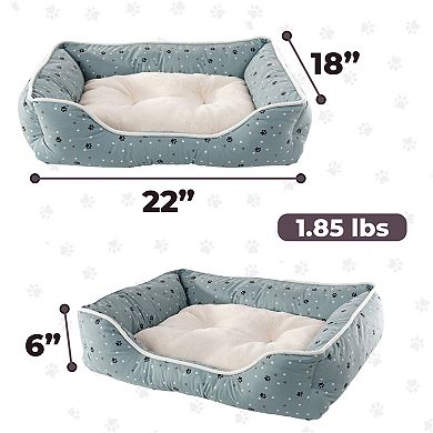 Precious Tails Details Microsuede Cuddler Plush Center Pet Bed