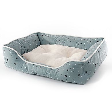 Precious Tails Details Microsuede Cuddler Plush Center Pet Bed