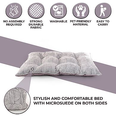 Precious Tails ELLE Large Microsuede Tufted Mat Plush Bottom Pet Bed
