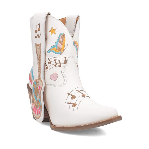 Dingo Melody Women's Leather Ankle Boots - White (9.5)