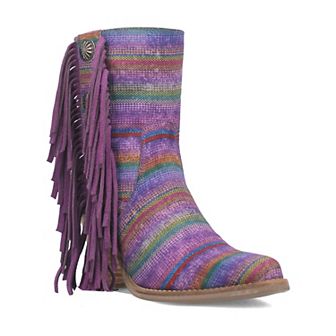 Dingo Women's Chili Pepper Leather Fringe Heeled Boots