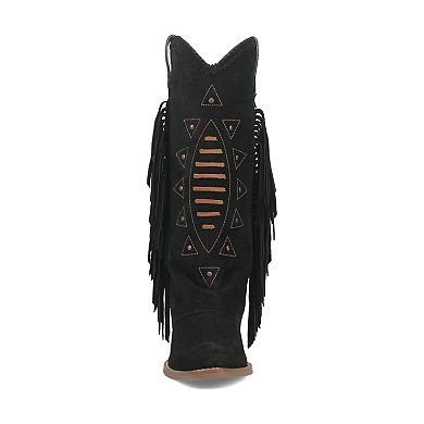 Dingo Women's Spirit Trail Side Fringed Leather Cowboy Boots