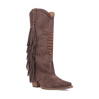 Dingo Women's Spirit Trail Side Fringed Leather Cowboy Boots