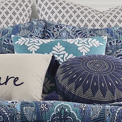 Levtex Home Bellamy Teal Crewel Medallion Throw Pillow