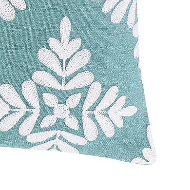 Levtex Home Bellamy Teal Crewel Medallion Throw Pillow