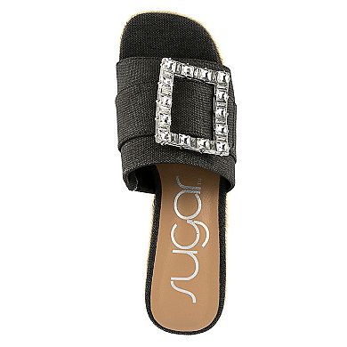 sugar Remote Women's Rhinestone Espadrille Sandals