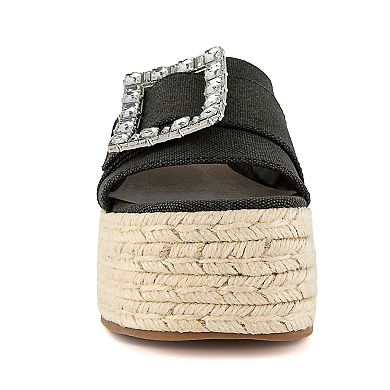 sugar Remote Women's Rhinestone Espadrille Sandals