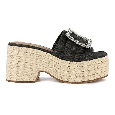 sugar Remote Women's Rhinestone Espadrille Sandals