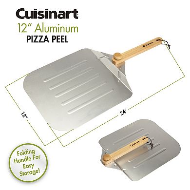 Cuisinart® 12" Aluminum Pizza Peel with Collapsible Wooden Handle