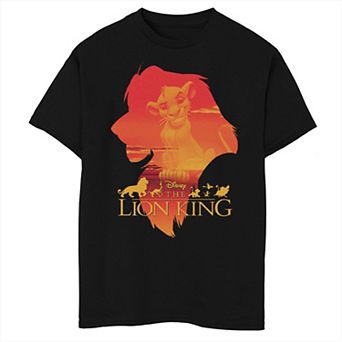 Disney's The Lion King Simba Silhouette And Portrait Boys Husky Graphic Tee