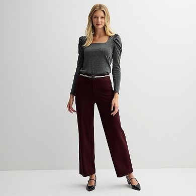 Women's Nine West High-Rise Wide-Leg Ponte Pants