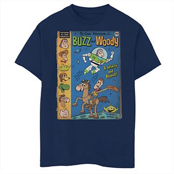 Disney / Pixar's Toy Story Buzz And Woody Comic Book Cover Boys Husky Graphic Tee