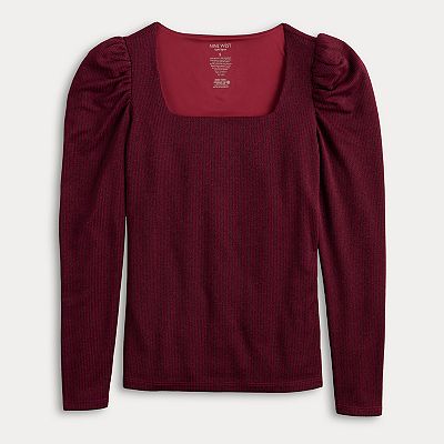 Women's Nine West Long Sleeve Square Neck Top