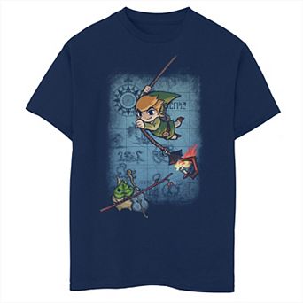 Boys The Legend Of Zelda Link Swinging Husky Graphic Tee