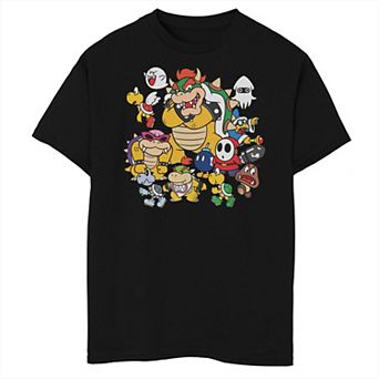 Boys Super Mario Bros Villains Group Husky Graphic Tee