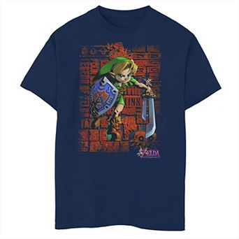 Boys The Legend Of Zelda Link Action Poster Husky Graphic Tee