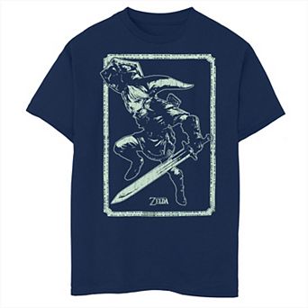 Boys The Legend Of Zelda Adult Link Poster Husky Graphic Tee