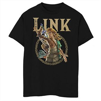 Boys The Legend Of Zelda Tears Of The Kingdom Link Badge Husky Graphic Tee