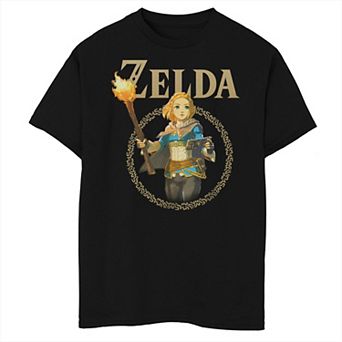 Boys The Legend Of Zelda Tears Of The Kingdom Zelda Badge Husky Graphic Tee