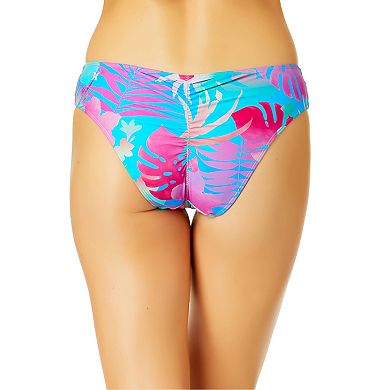 Juniors' Hurley Fluid Tropics Shirred Back Hipster Swim Bottoms