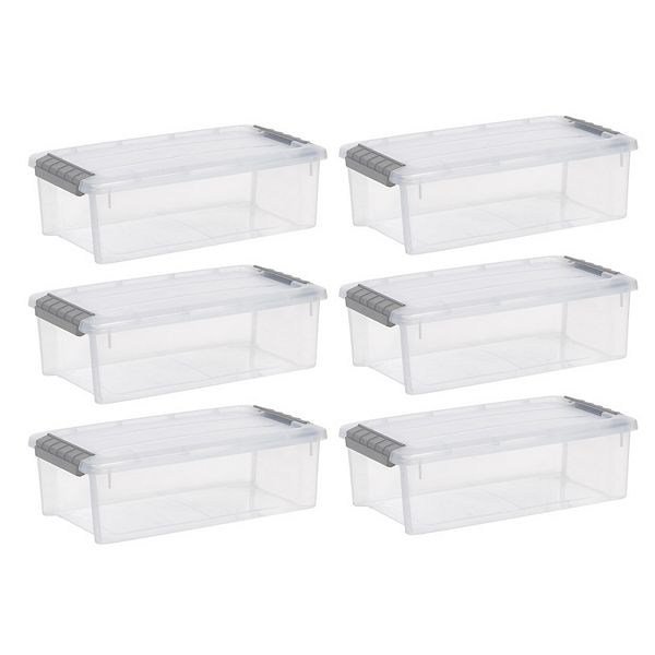 Iris 6-Pack 5.75-qt. Latching Storage Bin - Clear