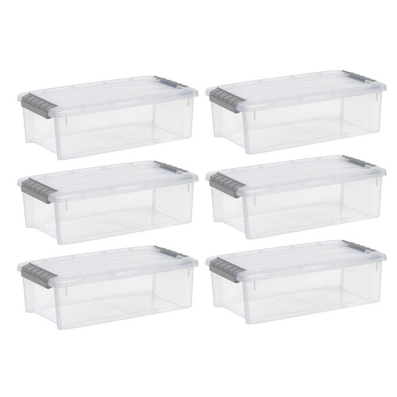 Iris 6-Pack 5.75-qt. Latching Storage Bin, Clear