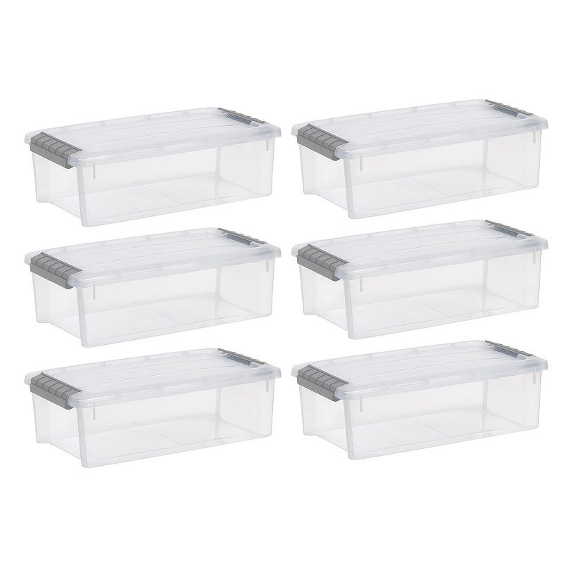 iris 6-pack 5.75-qt. latching storage bin, clear