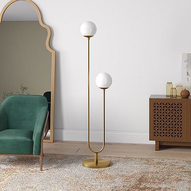 Finley & Sloane Dufrene 2-Light Floor Lamp with Glass Shades