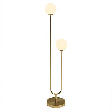 Finley & Sloane Dufrene 2-Light Floor Lamp with Glass Shades