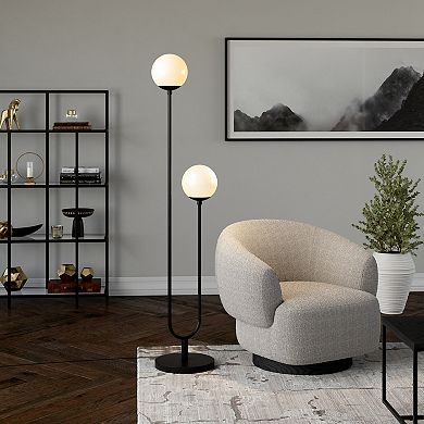 Finley & Sloane Dufrene 2-Light Floor Lamp with Glass Shades