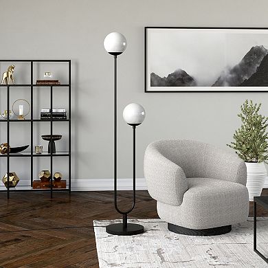 Finley & Sloane Dufrene 2-Light Floor Lamp with Glass Shades