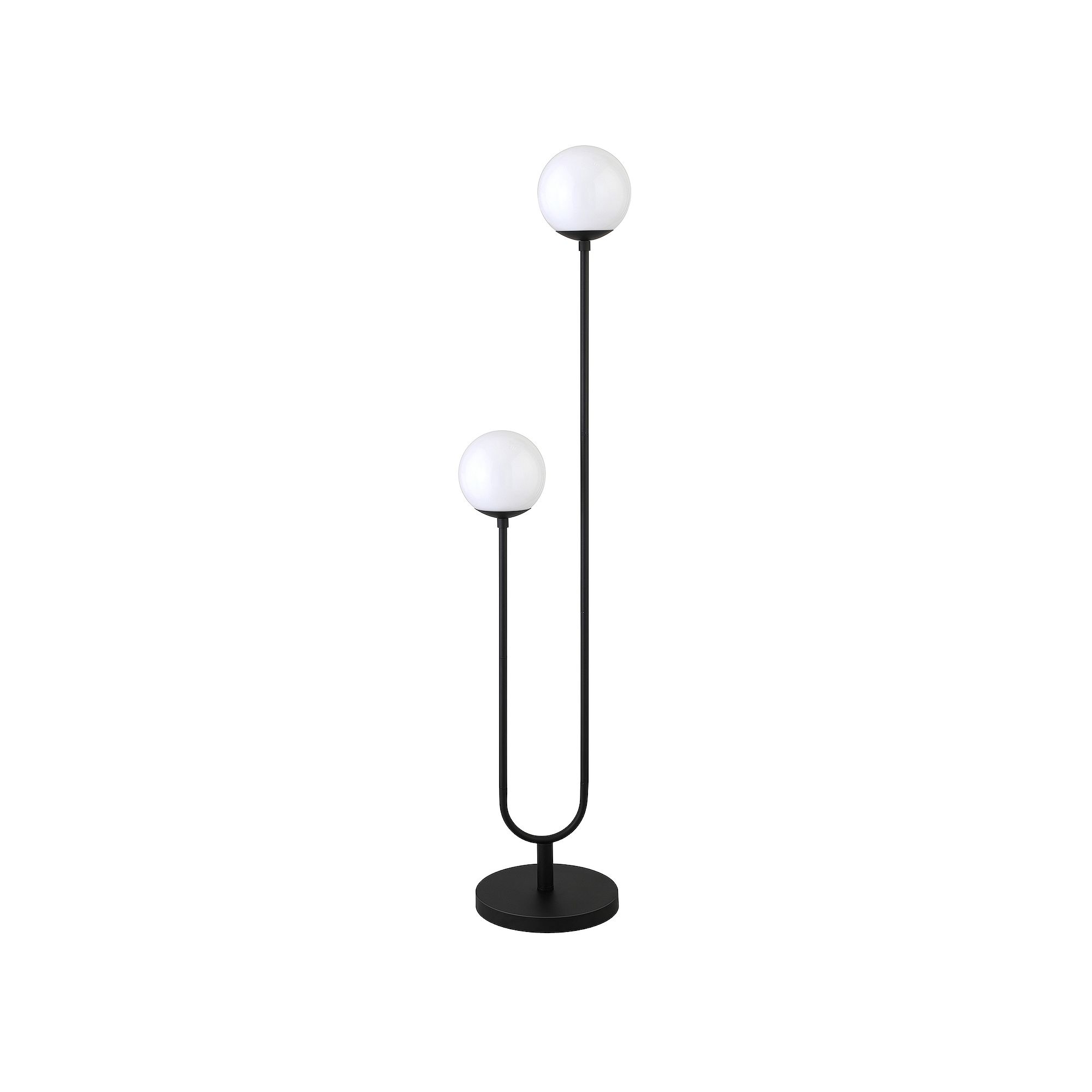 Finley & Sloane Dufrene 2-Light Floor Lamp with Glass Shades, Blackened Bro