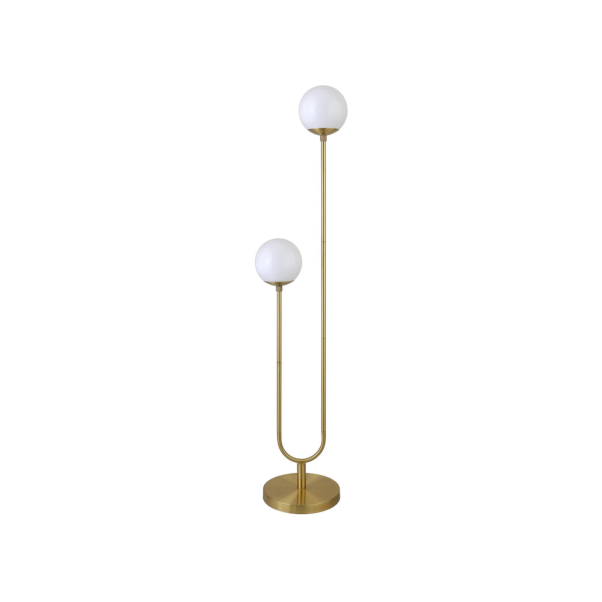 Finley & Sloane Dufrene 2-Light Floor Lamp with Glass Shades, Brass