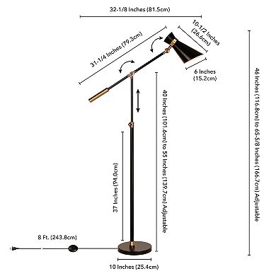 Finley & Sloane Rex Two-Tone Height-Adjustable Floor Lamp