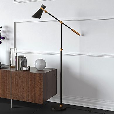 Finley & Sloane Rex Two-Tone Height-Adjustable Floor Lamp