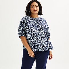 Croft and barrow plus size tops best sale