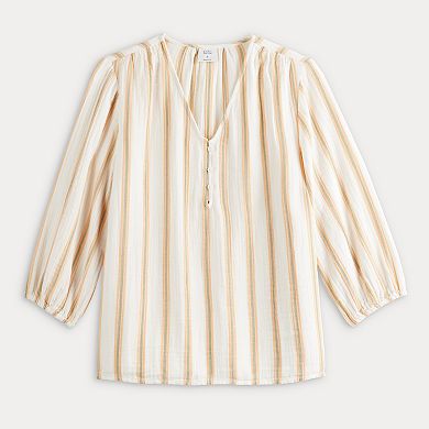 Women’s Croft & Barrow® Split Neck Henley Top