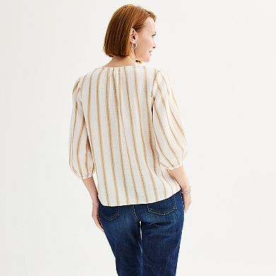 Women’s Croft & Barrow® Split Neck Henley Top