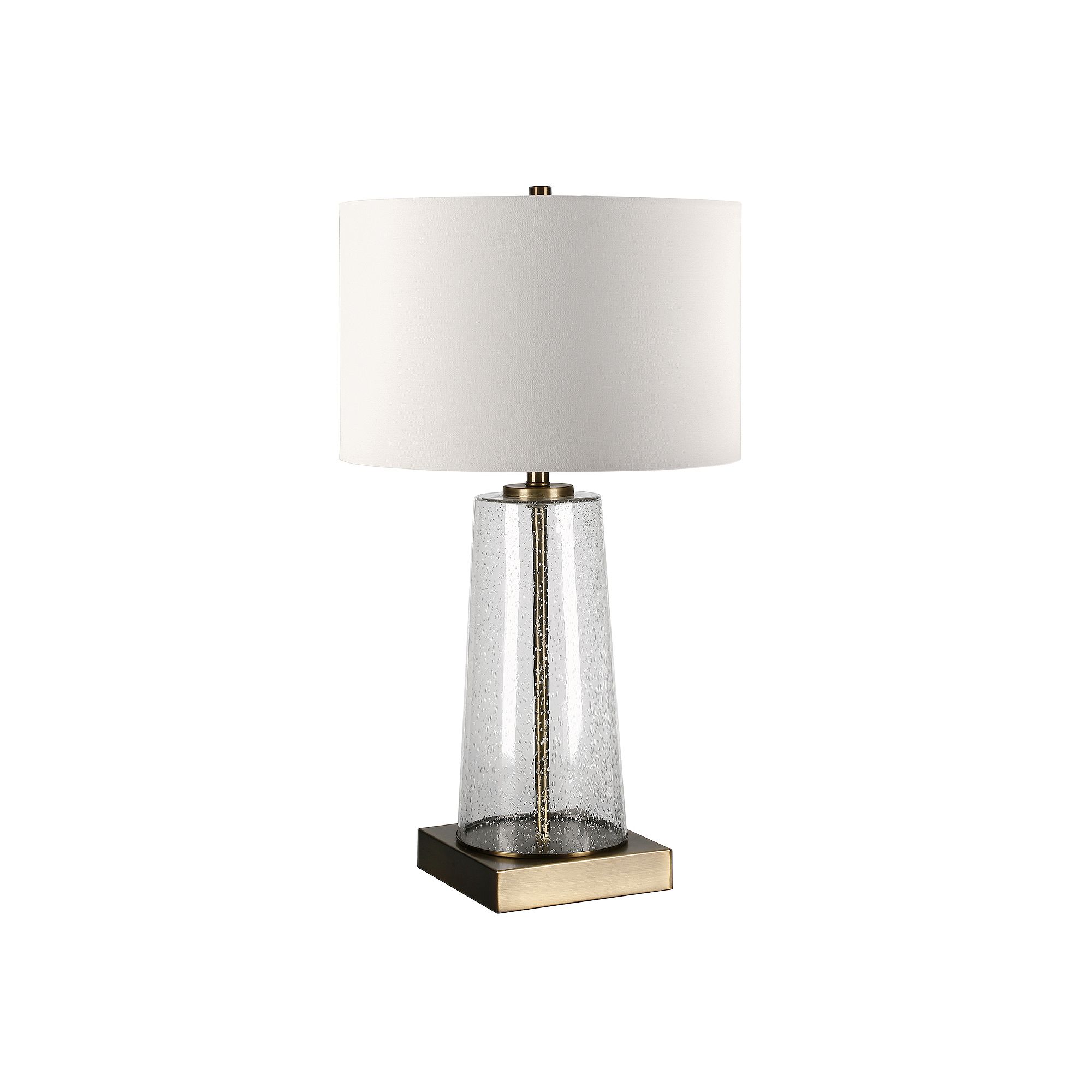 Finley & Sloane Dax Table Lamp, Seeded Glass Brass