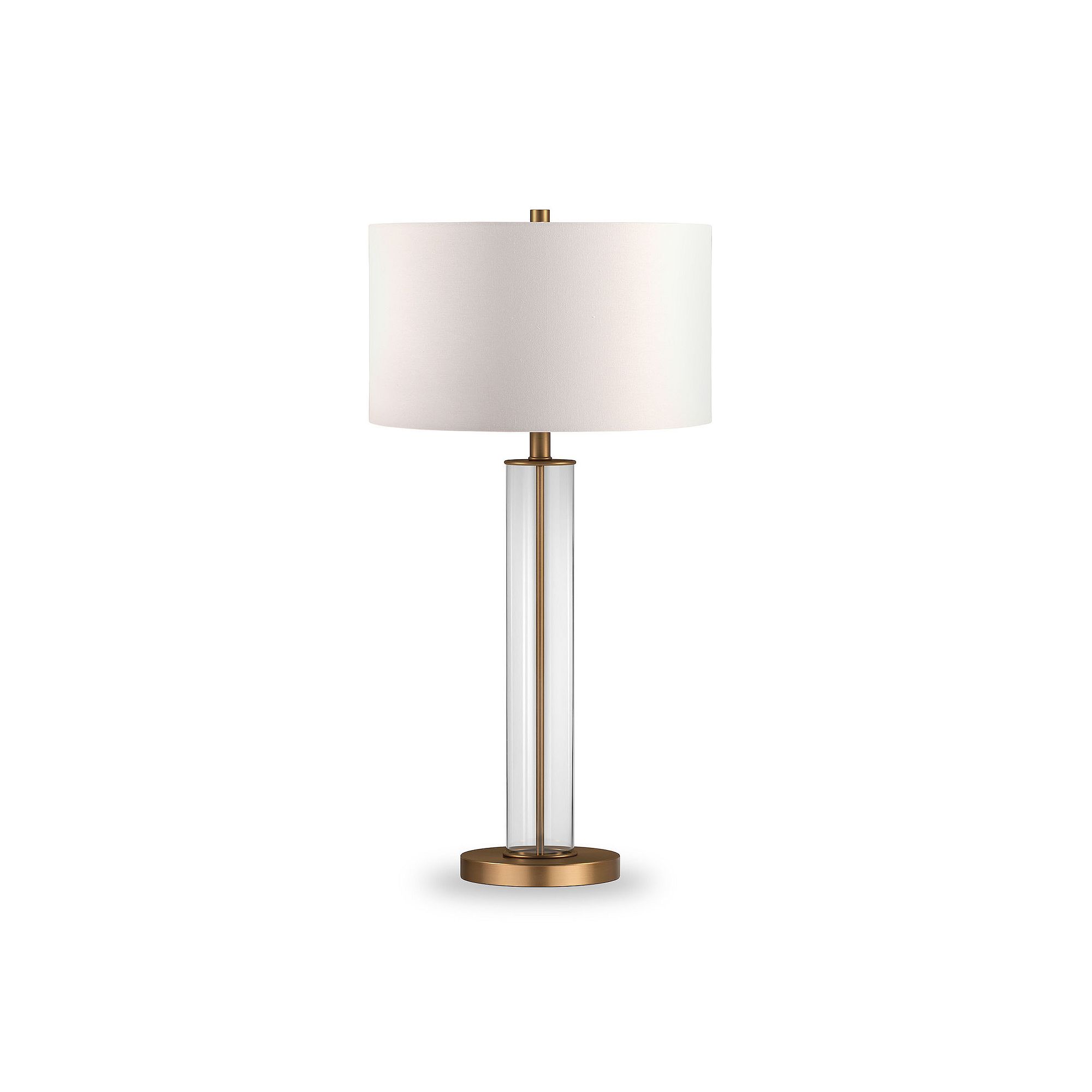 Finley & Sloane Harlow Glass Table Lamp, Clear Glass Brass